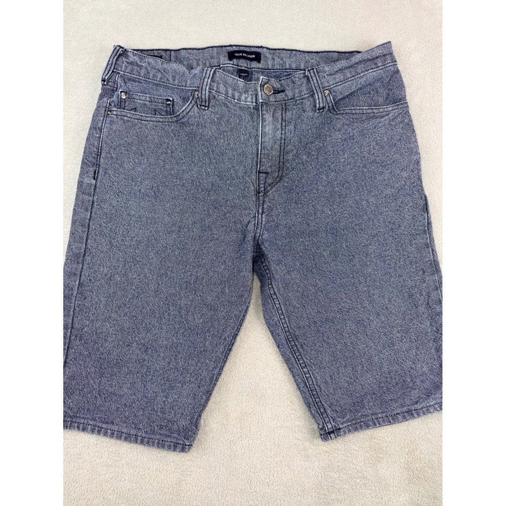 True Religion Geno Mens Size 33 Slim Fit Denim‎ Shorts Blue